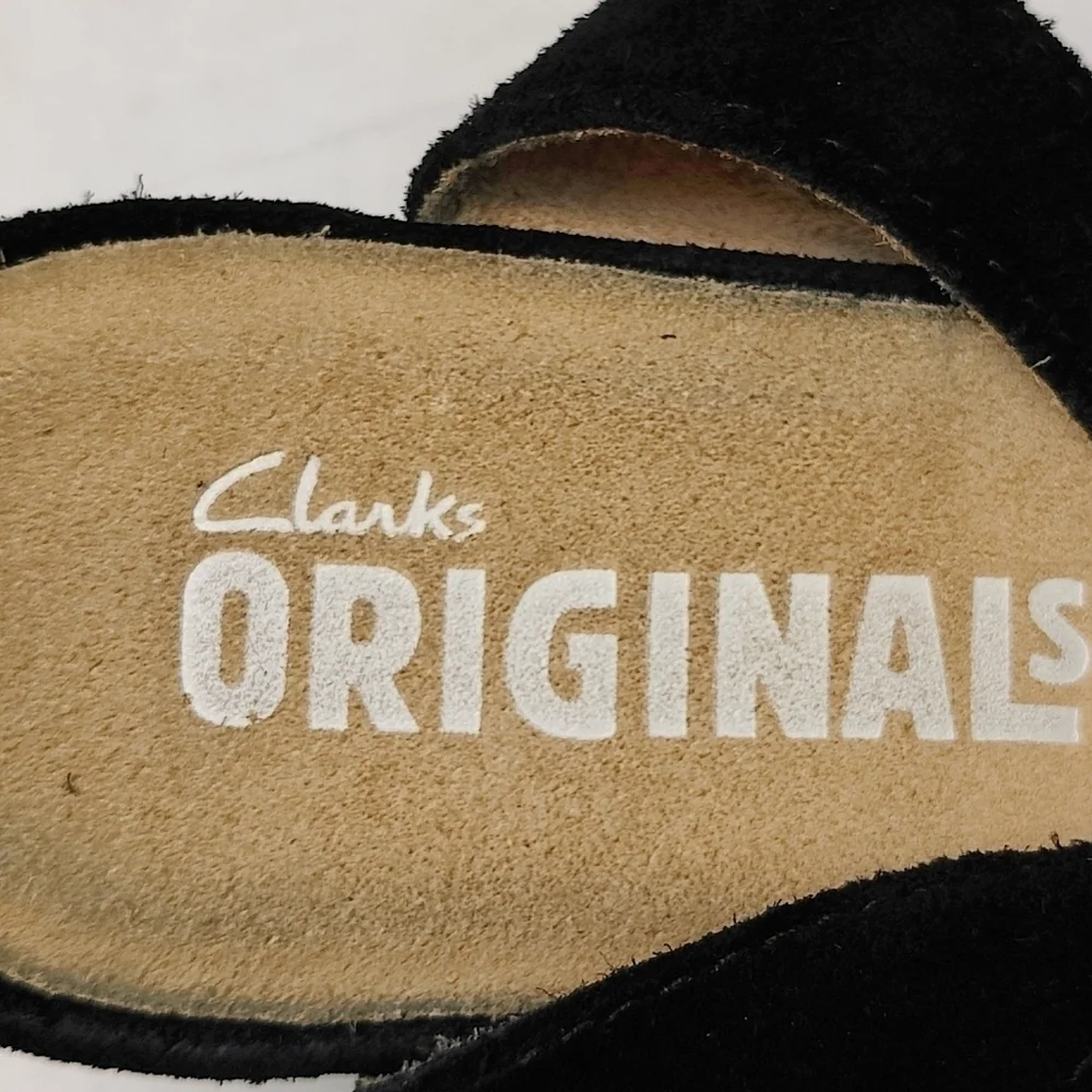 CLARK'S ORGINALS  Ankle Strap Natural Crepe Heels Women's Leather Wedges Size 9M